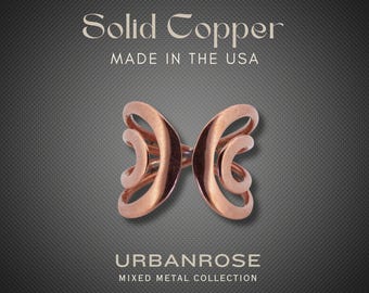 Hand Wired Solid Copper Ring: Heavy Swirl Design