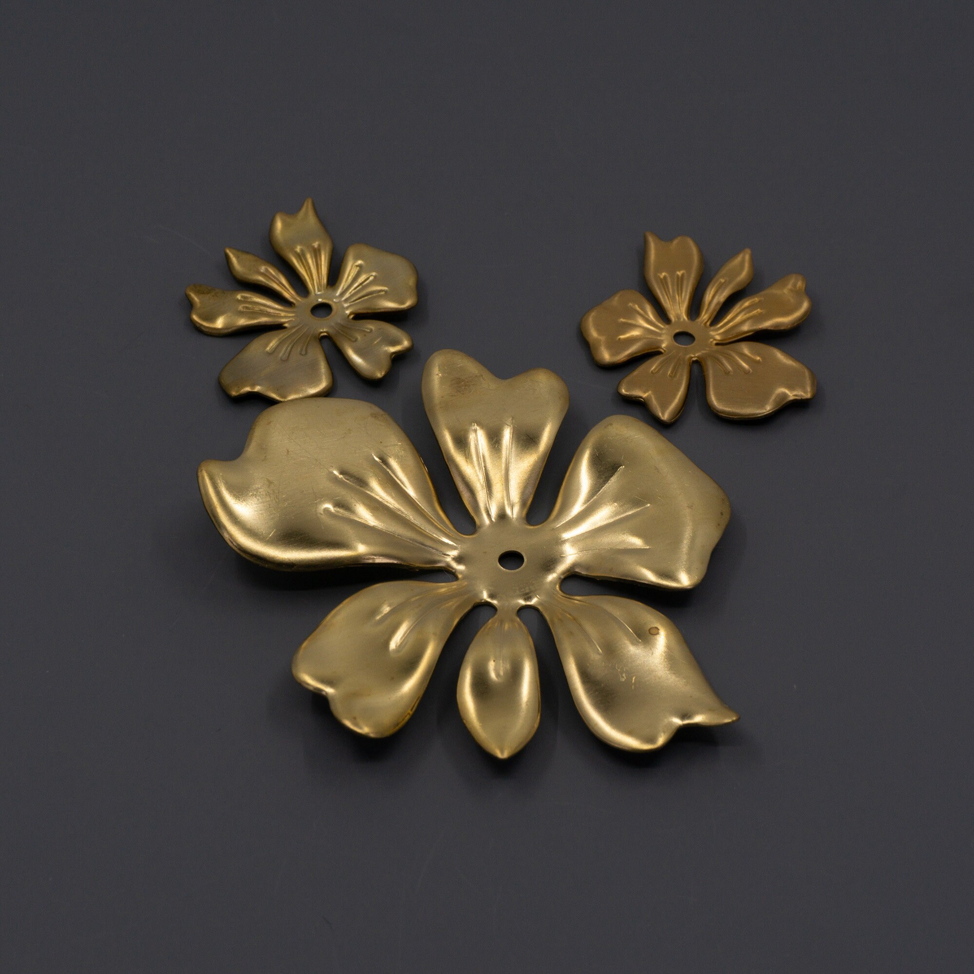 Brass Findings Brass Flower Findings Flower Focal Brass Etsy