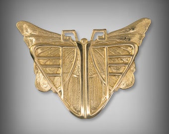 Large Art Deco Brass Butterfly Stamping: Jewelry Focal (73x64 MM)