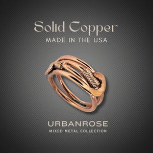 Beautiful Copper Wire Ring in a hand wired design of Pure solid Copper. Durable Heavy Twisted Design