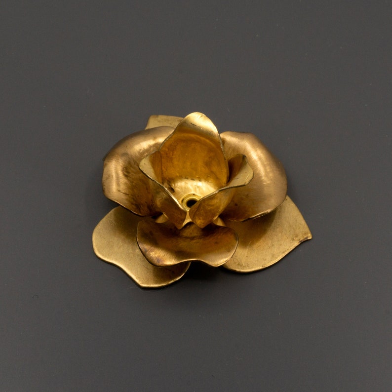 Brass Flower Brass Rivet Rose 1 Piece Brass Layered Petal | Etsy