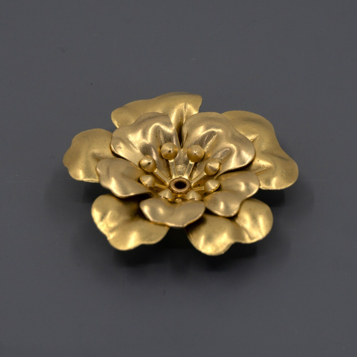 Brass Flower Raw Brass Riveted Flower 3D Brass Flower Etsy