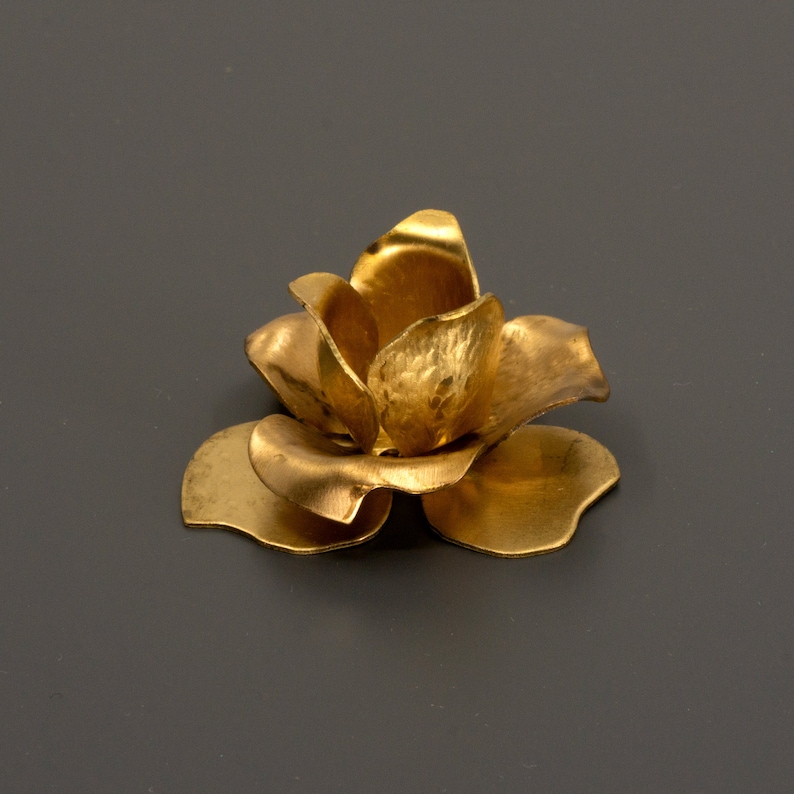 Brass Findings Brass Flower LARGE Brass Rivet Rose Brass Etsy