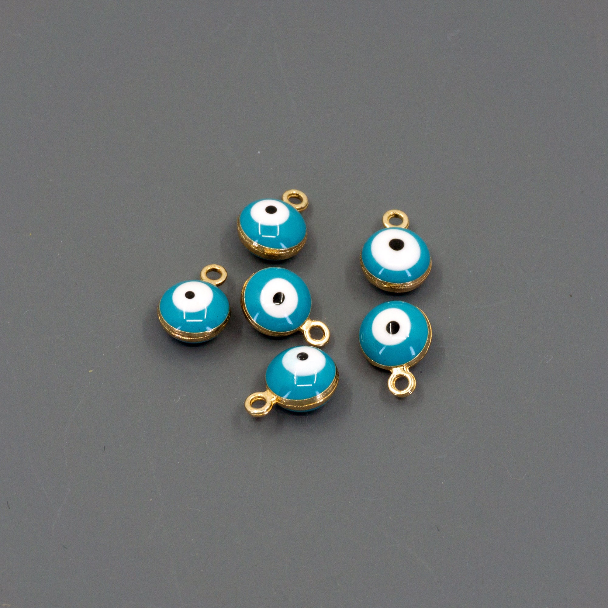 Enamel Evil Eye Charms 6mm Charms With Loop Evil Eye Etsy