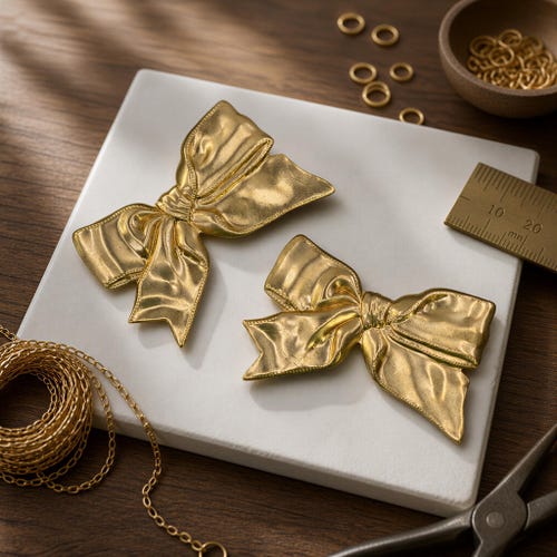 2 Raw Brass Bow Stampings: Unplated Bowtie Pendants, Jewelry Supplies