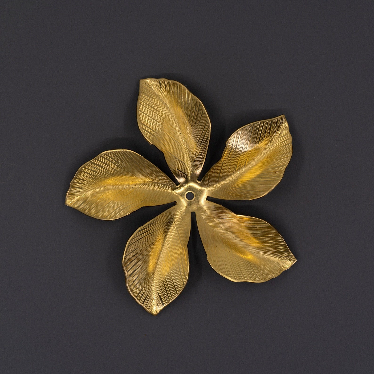 Brass Flower Brass Findings HUGE Brass Flower 5petal Brass Etsy