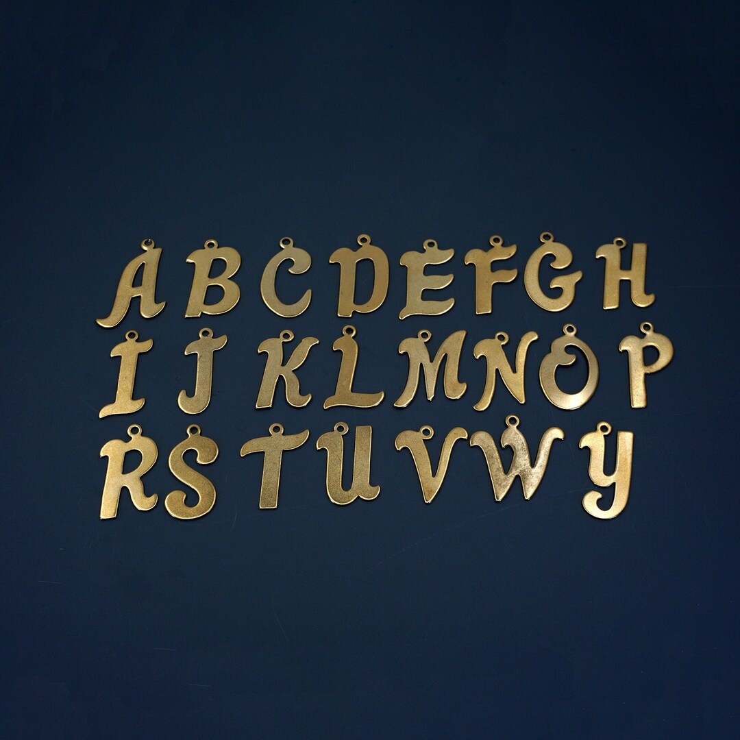 Brass Initials Charms, Brass Alphabet Charms, Alphabet Letters, Initial Letters, Brass Alphabet