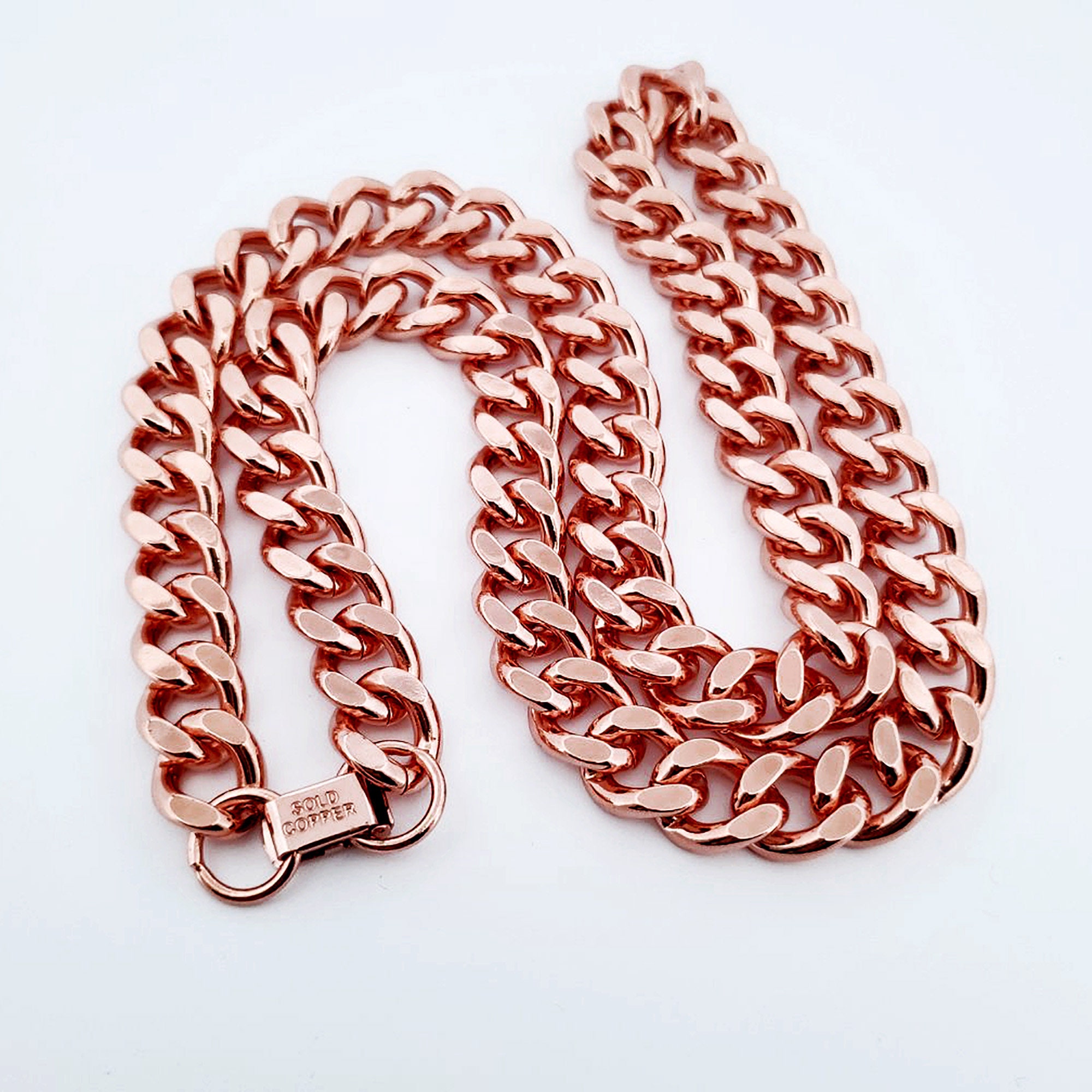Copper Necklace MENS HEAVY Copper Chain Miami Cuban Link Etsy