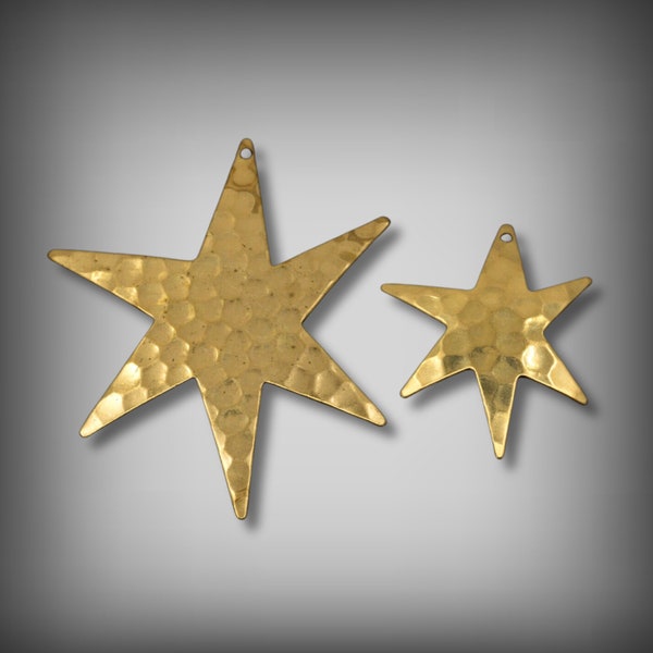 Brass STARBURST, Brass Findings, Brass HAMMERED Starburst Pendants, Jewelry Supplies, Brass Pendants, Choose from 2 SizesUrbanroseSupplies