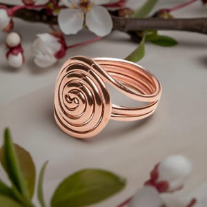 Beautiful Copper Wire Ring in a hand wired design of Pure solid Copper. Durable Heavy Swirl Design