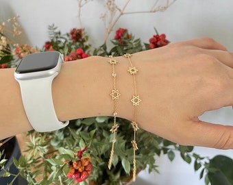 Pulsera de estrella judía - Pulsera de estrella de David - Pulsera Magen David - Joyería judía