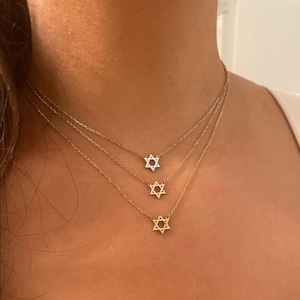Collar de estrella de David para mujer - Collar de estrella judía - Collar de Magen David - Joyería judía