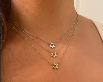 Collar de estrella de David para mujer - Collar de estrella judía - Collar de Magen David - Joyería judía