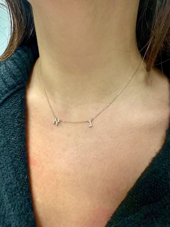 Hebrew Initial Necklace- Minimalist Jewelry - Dainty Judaica Jewelry - Custom Name Jewelry