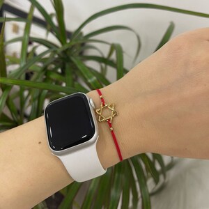 Star of David Sterling Silver Red String Bracelet -  Jewish Star Bracelet - Dainty Jewelry - Jewish Jewelry