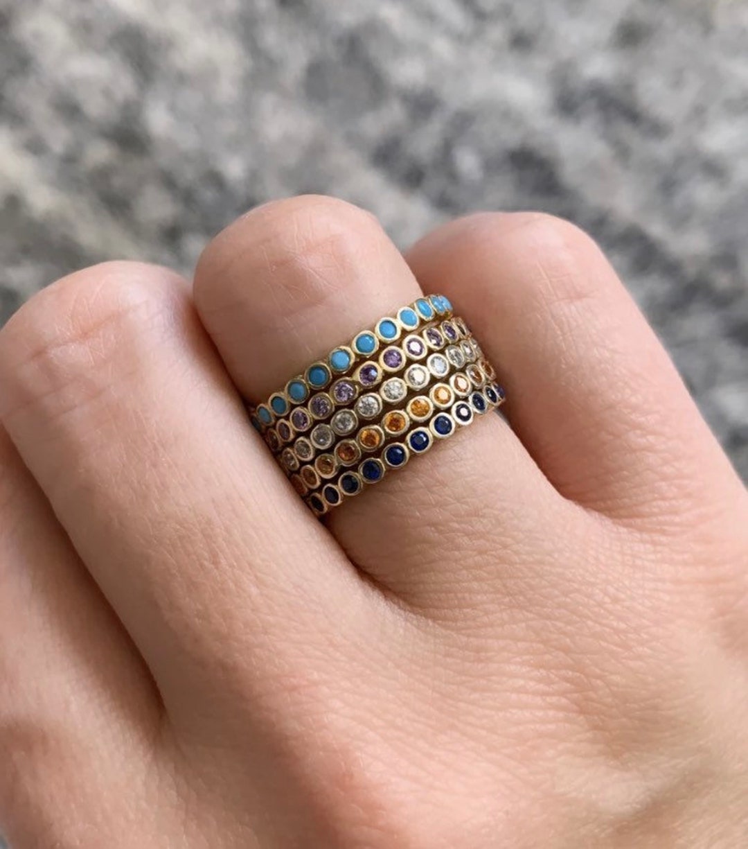 Susana Stackable Rings Set - Thin Sterling Silver Ring - Stackable ...