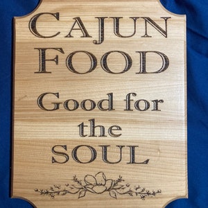 Bord - &quot;Cajun Food - Goed voor de ziel&quot;