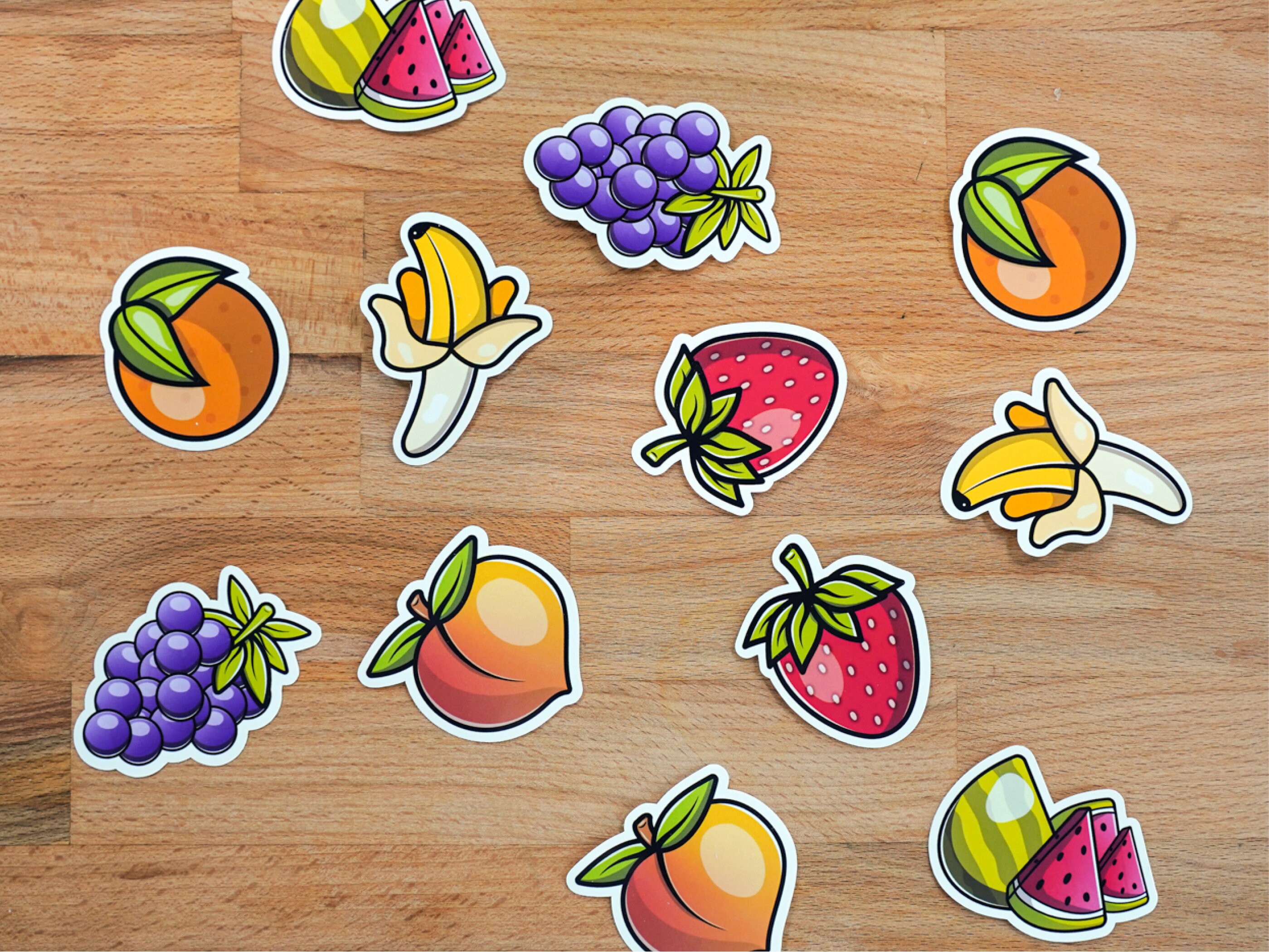 Kawaii Cute Fruits Sticker Image, in the Style of Kawaii Art, Meme