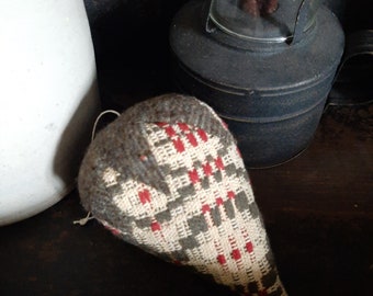 Strawberry Pincushion, LARGE, Filled with Crushed Walnuts, Tapestry, Primitive, Farmhouse Pin keep--Great to give as gift, display or use