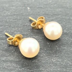 Brincos de pérolas cultivadas em ouro amarelo 14K vintage