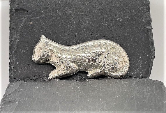 Vintage Sterling Silver Leopard Brooch Pin Neckla… - image 1