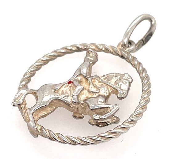 Vintage Sterling Silver Horse And Rider Equestria… - image 2
