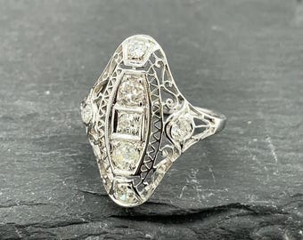 Vintage 10K Yellow Gold Pink Ice Cubic Zirconia CZ and Vintage 10K Yellow Gold Pink Ice Cubic Zirconia CZ and