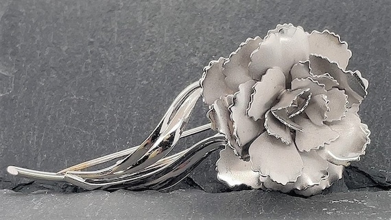 Vintage Sterling Silver Flower Brooch And Screw B… - image 2