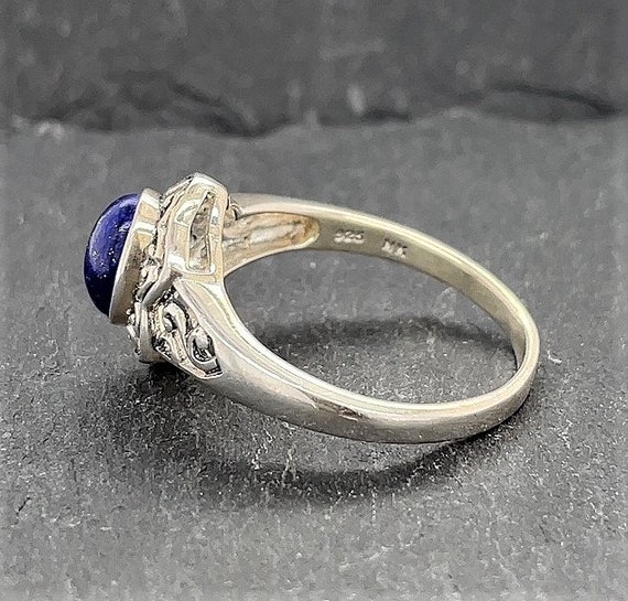 Vintage Sterling Silver Lapis Lazuli Jewelry Size… - image 2