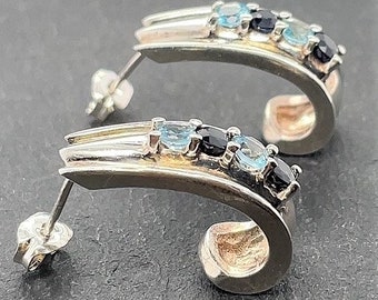 ちゃわん　きれいな青 Vintage Blue CZ Blue Enamel Flower Southwestern Sterling