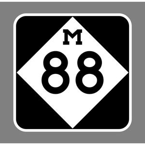 Michigan M-28 Vinyl Bumper Sticker - 5 Inch Premium Outdoor Decal For Cars & Windows