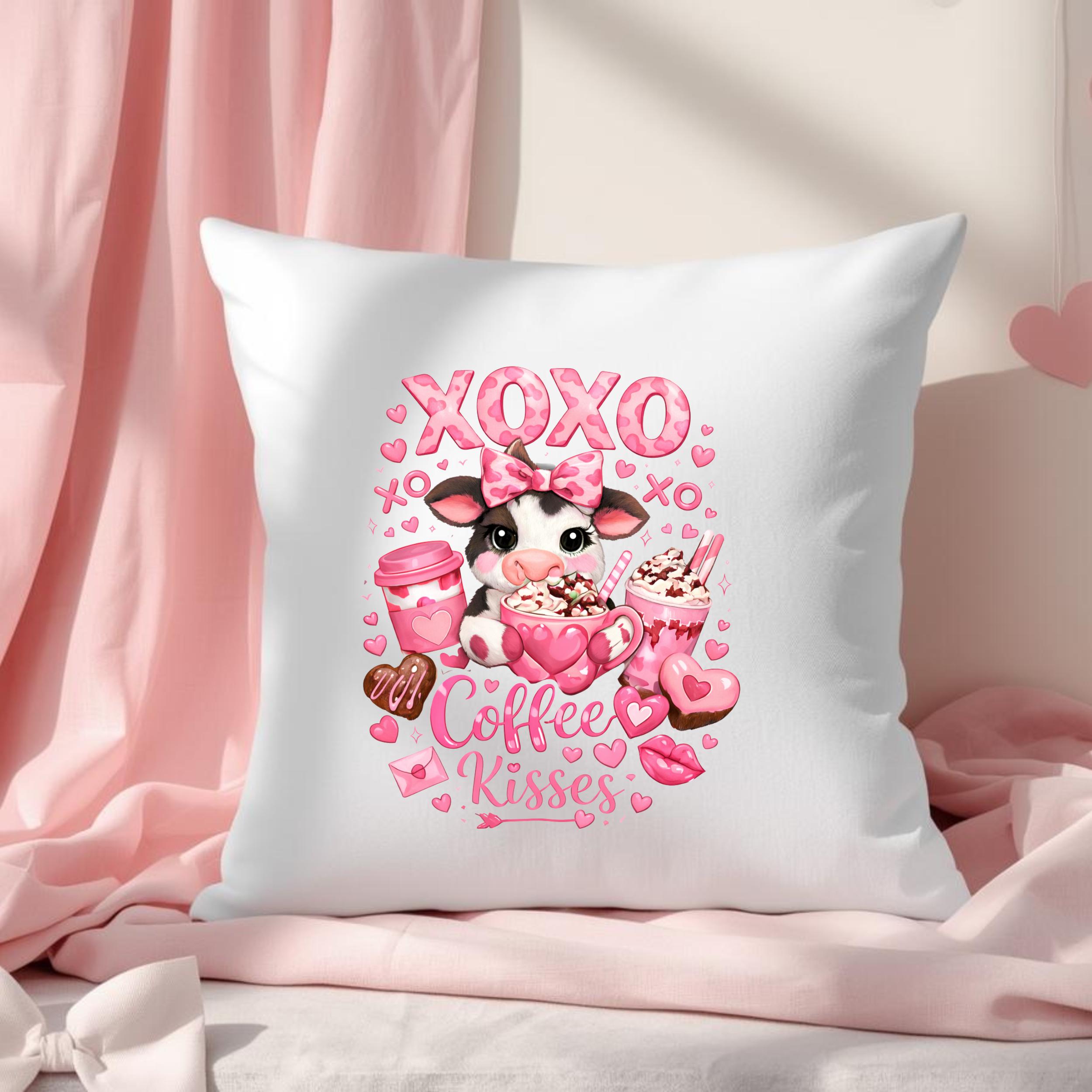 Valentine Cow PNG Clipart | Coffee Cow Sublimation Design | Pink ...