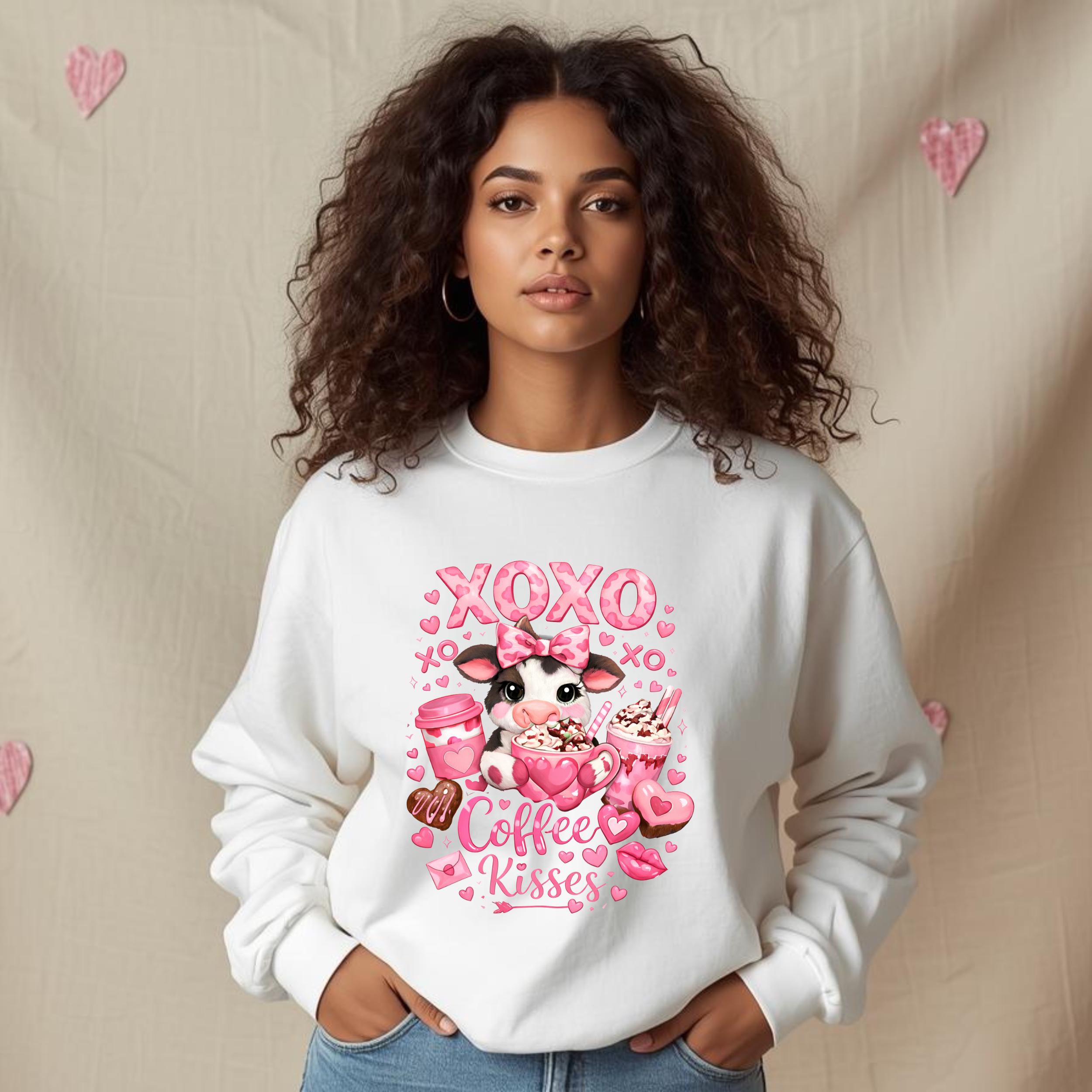 Valentine Cow PNG Clipart | Coffee Cow Sublimation Design | Pink ...
