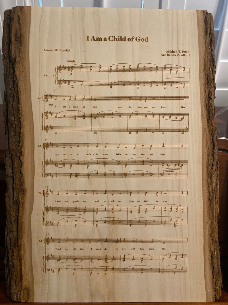 Song Engraving / FIRST PAGE ONLY / Sheet Music on Natural Wood Etsy