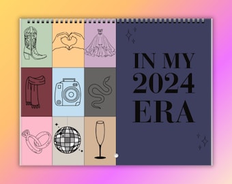 In My 2024 Era Wall Calendar, Cute 2024 Calendar, Wall Decor, 12-month Calendar, Perfect for the New Year, Start the New Year Off Right