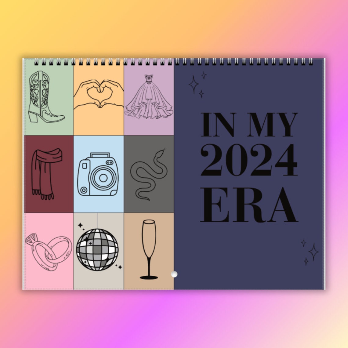 In My 2024 Era Wall Calendar Cute 2024 Calendar Wall Decor Etsy Canada