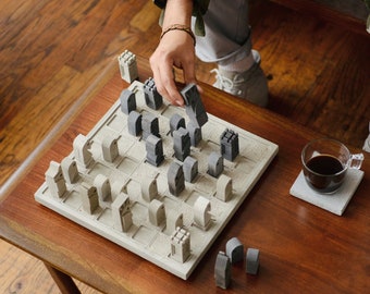 Concrete Brutalist Chess Set