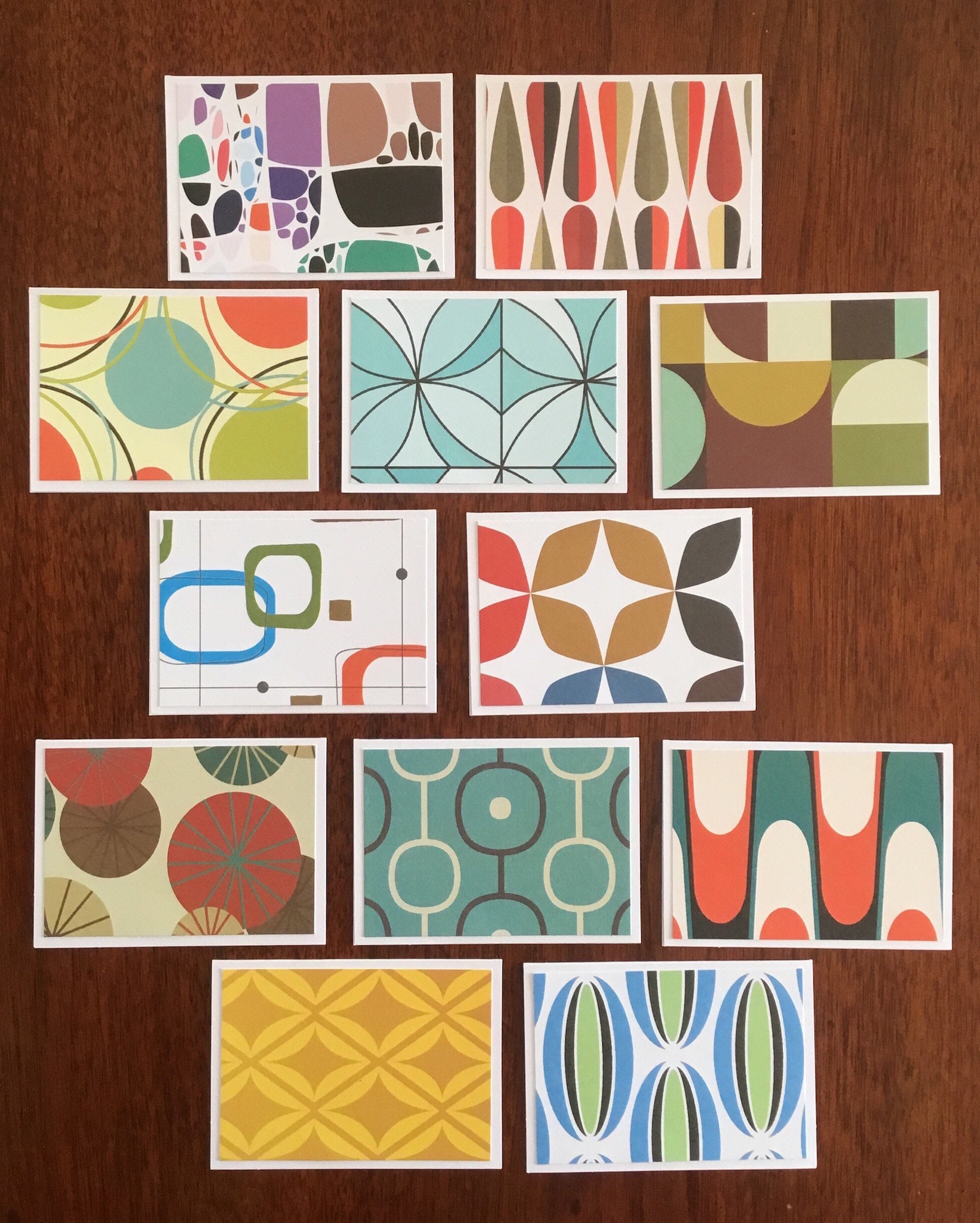 Set of 12 Mid Century Modern Note Cards - Etsy