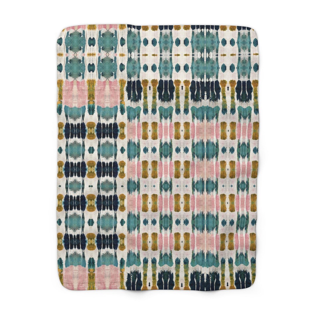 IKAT BLANKET - SALT/NEON