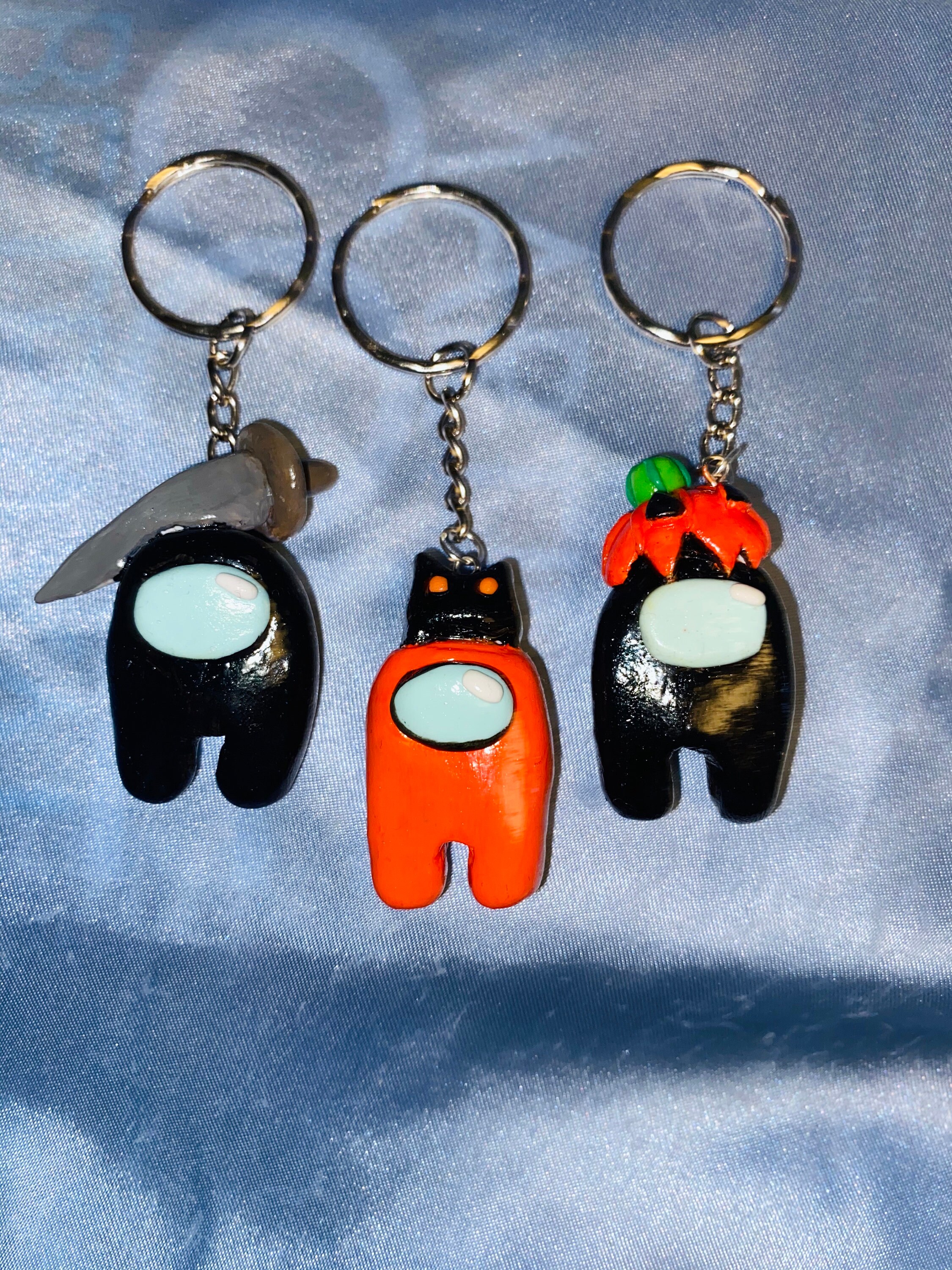 Among Us Keychain Crewmate Keychain Gaming Keychain Video Etsy