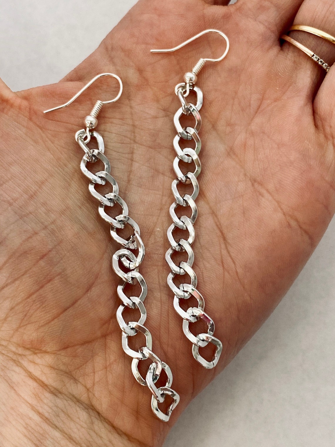 Pendientes colgantes de cadena de plata pendientes de cadena Etsy