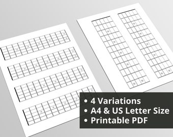 Blank Guitar Fretboard Diagram Printable PDF A4 x 4 | Guitar Neck Chart | Digital Download | Guitar Lesson Teacher Tool | Learning Guitar