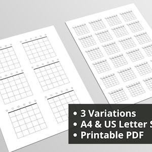 Lege gitaar akkoord grafiek diagram afdrukbare PDF A4 + US Letter | Leermiddel voor het schrijven van liedjes voor gitaristen | Direct digitaal downloaden