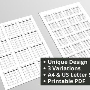 Bass Guitar Chord Chart Diagrams: Songwriting Tool (Printable PDF)
