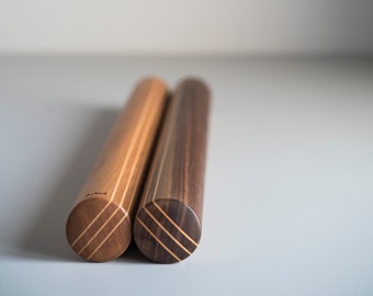 Walnut or Cherry Wood French Rolling Pin for Pizza, Pastry or Pasta - Gourmet Baking or KitchenWare Made in Canada