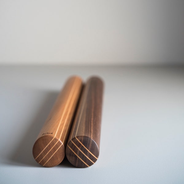 Walnut or Cherry Wood French Rolling Pin for Pizza, Pastry or Pasta - Gourmet Baking or KitchenWare Made in Canada