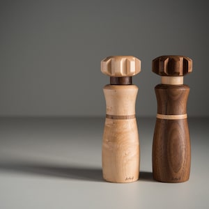 Modern Design Wooden Salt and Pepper Grinders Made in Canada