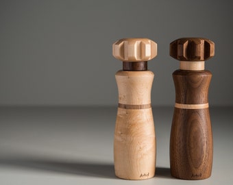 Modern Design Wooden Salt and Pepper Grinders Made in Canada