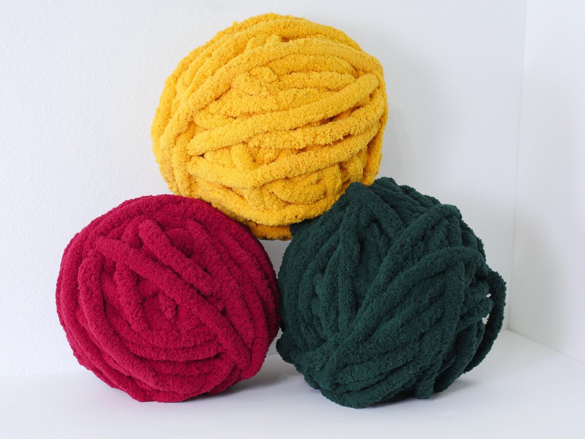 Chenille Chunky Yarn DIY Chunky Blanket Arm Knitting Yarn Etsy