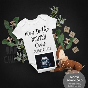 Personalized Digital Pregnancy Announcement. Cute Woodland Themed Deer. Gender Neutral Baby Reveal For Social Media Facebook Instagram